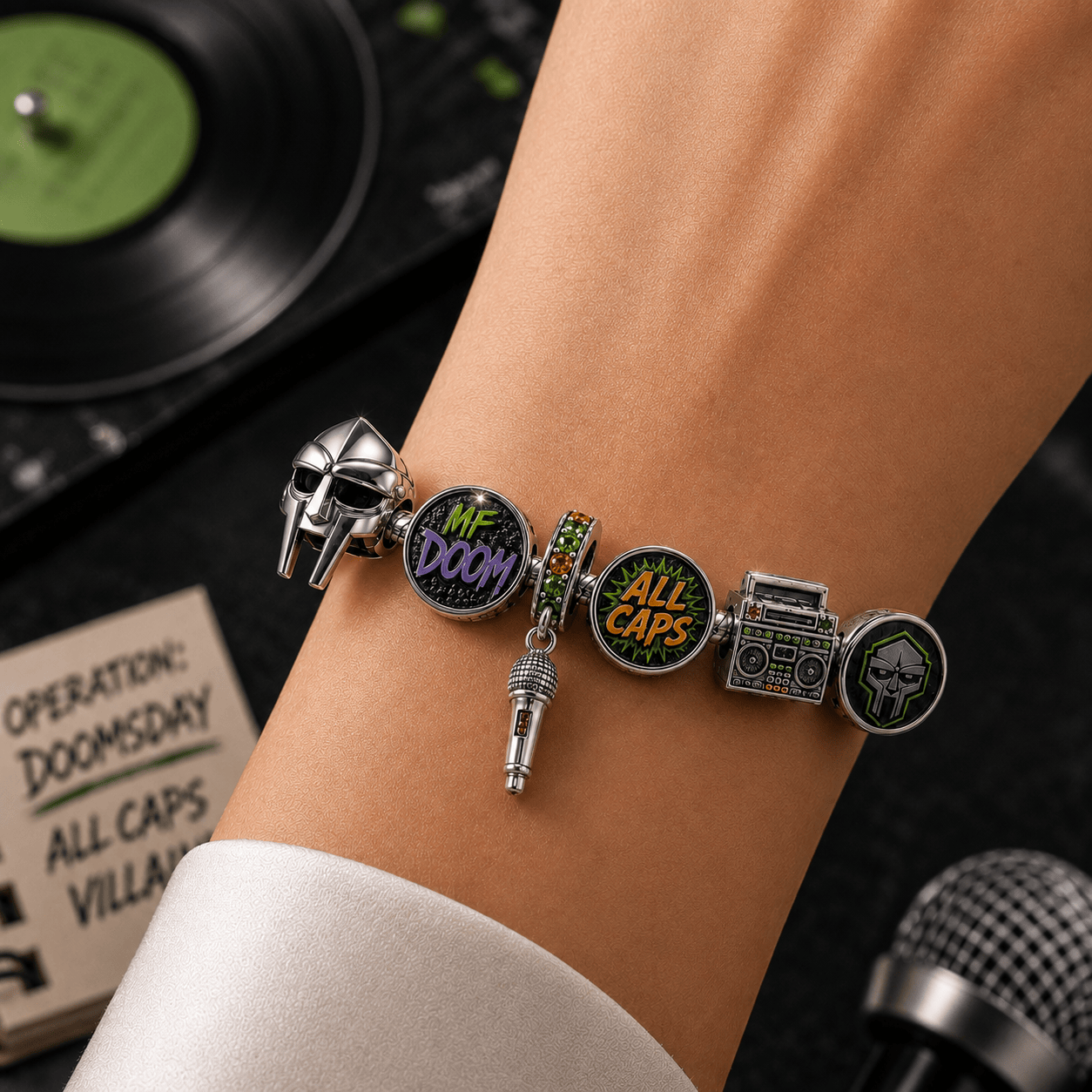 MFD Silver Charm Bracelet Set BMD