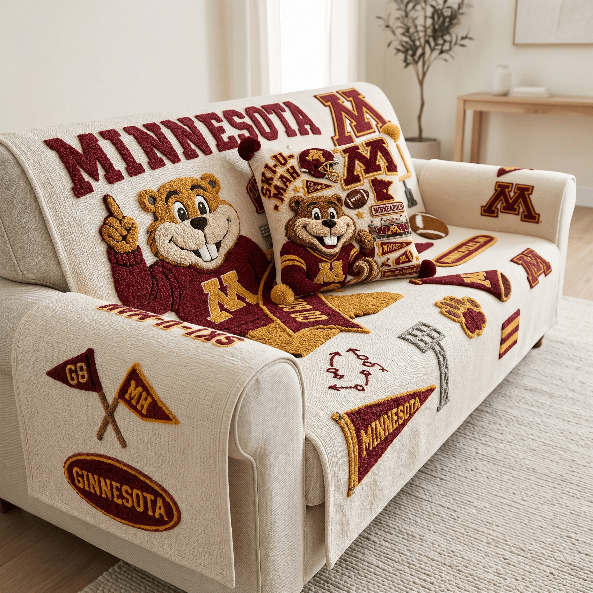 MGG Tufted Sofa Cover & Pillow Set HTTT