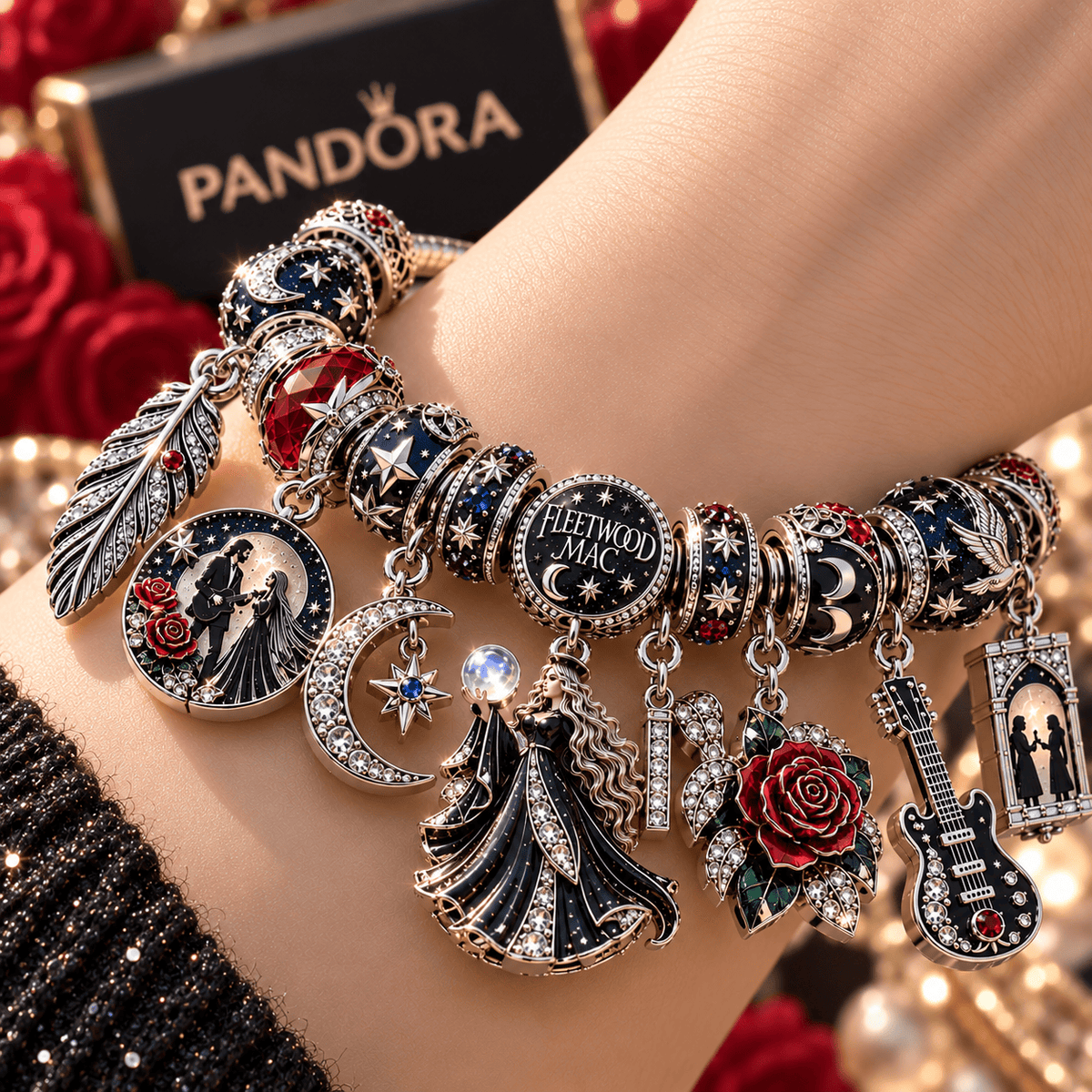 FLM Silver Charm Bracelet Set NTTB