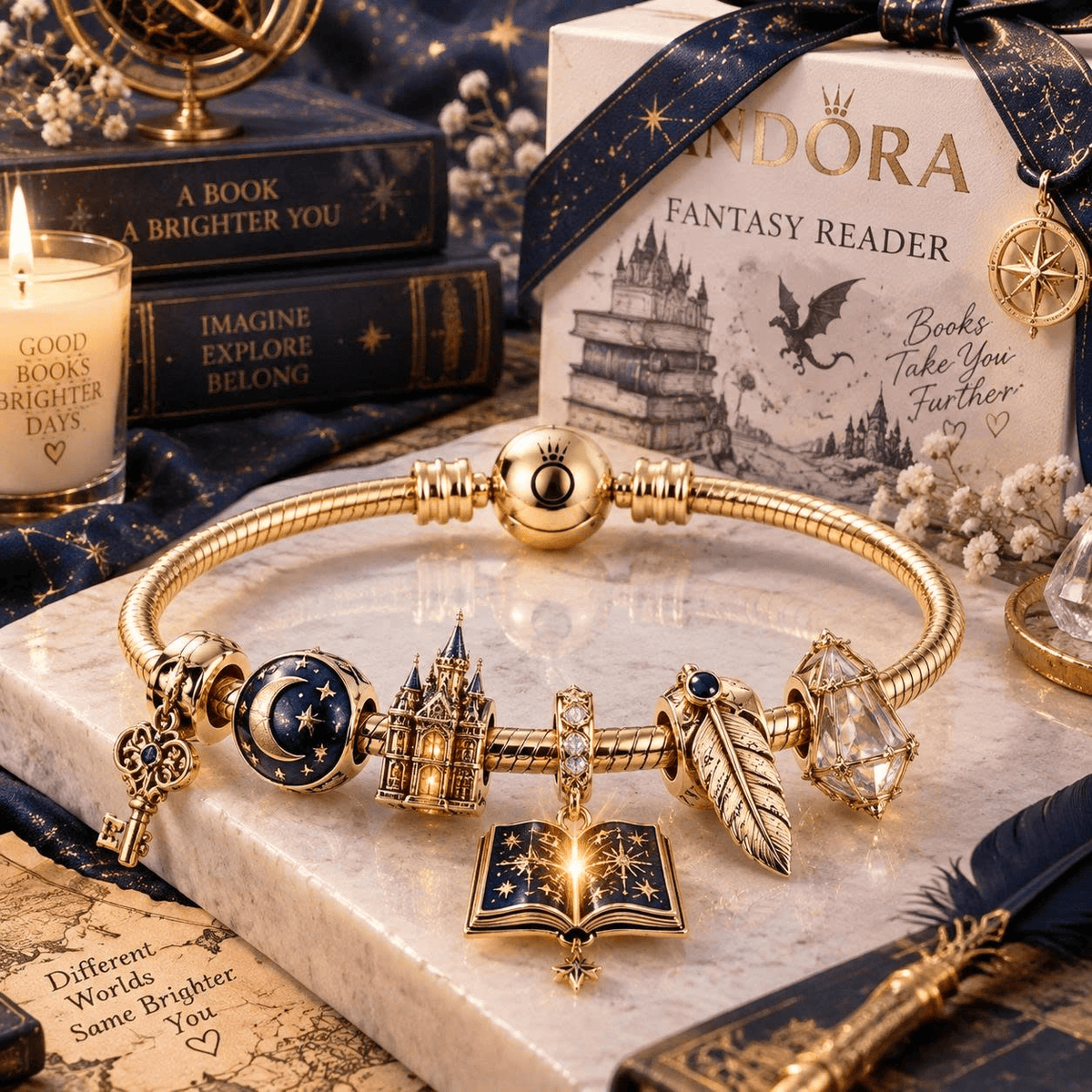 FRD Gold Charm Bracelet Set TTN