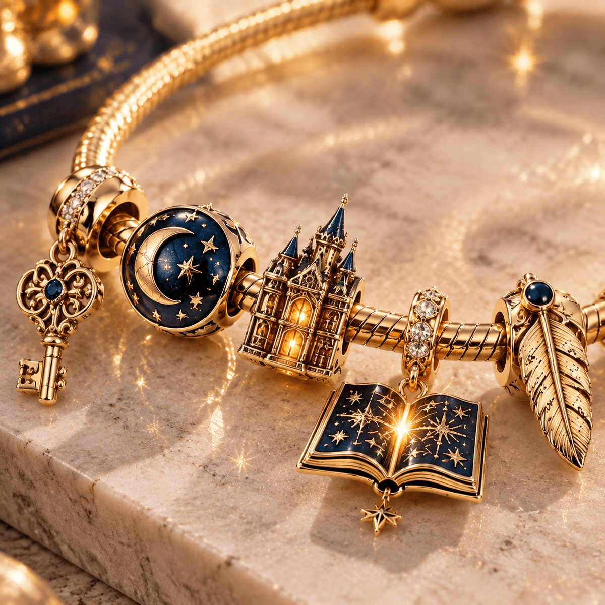 FRD Gold Charm Bracelet Set TTN