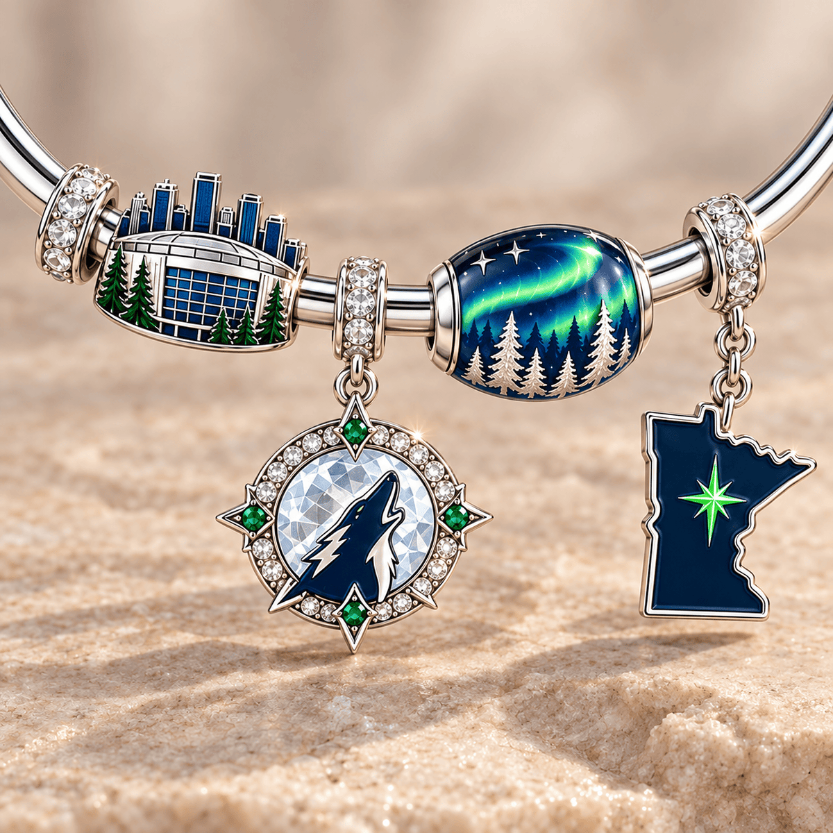 MTBW Silver Charm Bracelet Set TMH