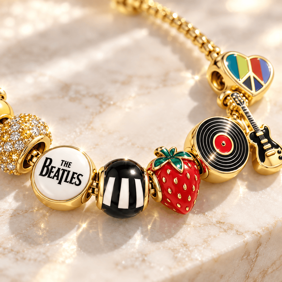 TBE Gold Charm Bracelet Set BMD